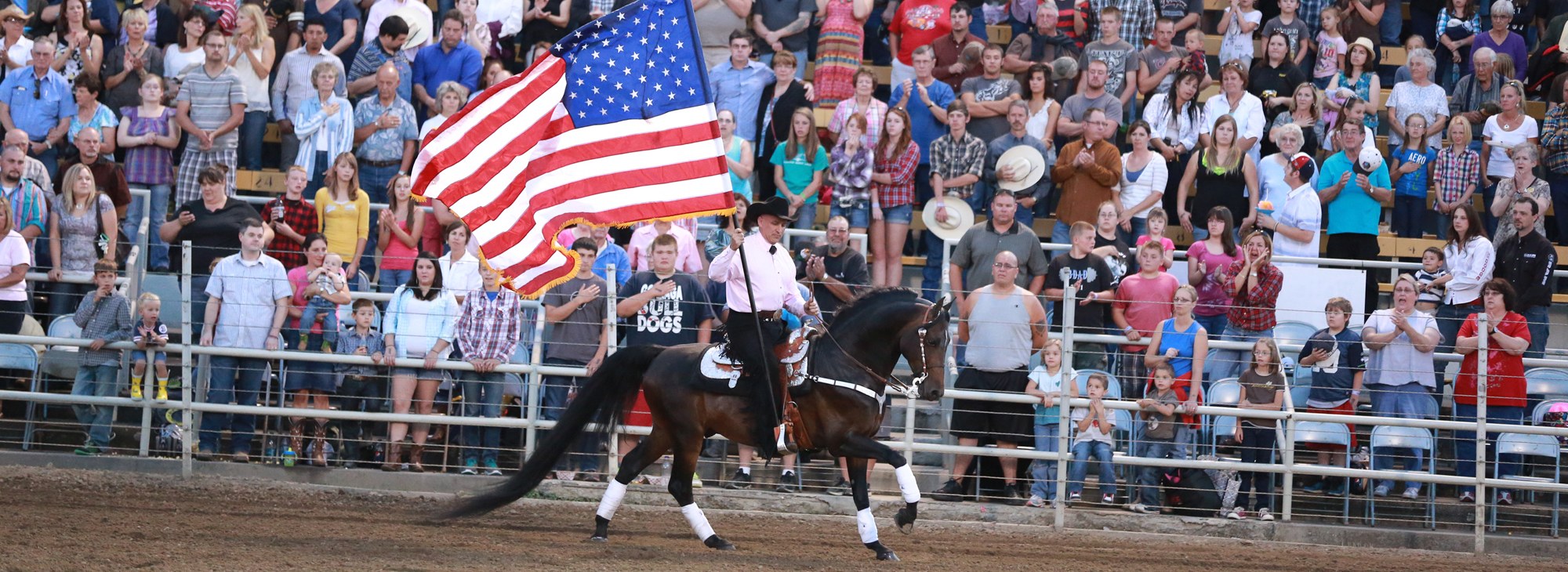 Morgan and Rider holding the USA flag