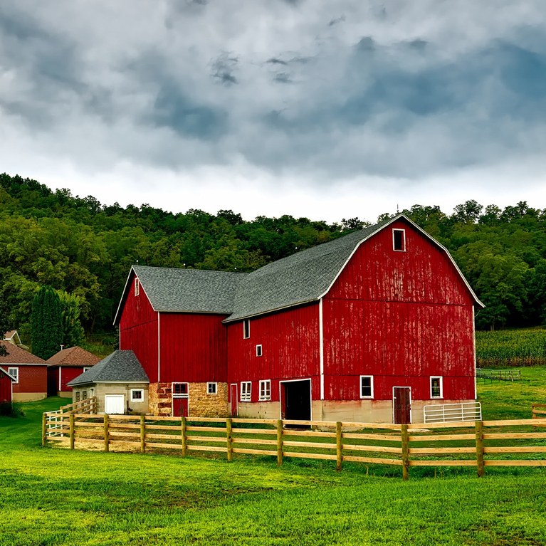 Red Barn and Landscape